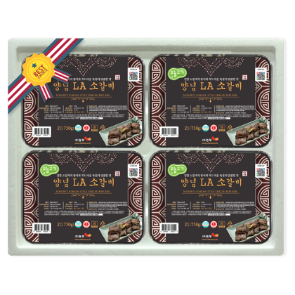 [오늘고기] 양념 LA 소갈비 명절 선물세트 (750g × 4팩)