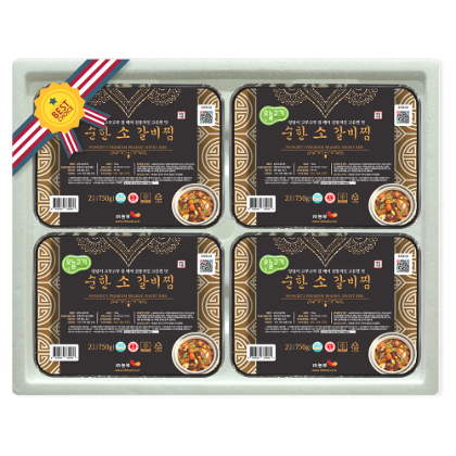 [오늘고기] 순한 소 갈비찜 명절 선물세트 (750g × 4팩)